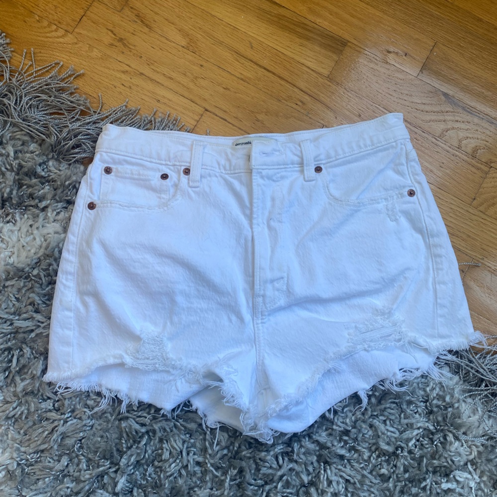 Abercrombie White Jean Shorts
